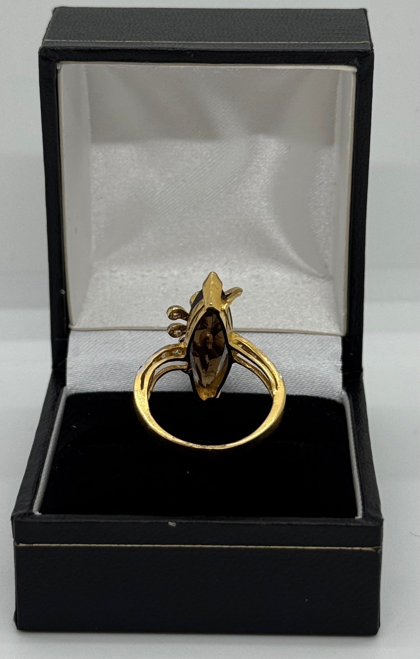 21k Marquise Statement Ring with Leaf Detail