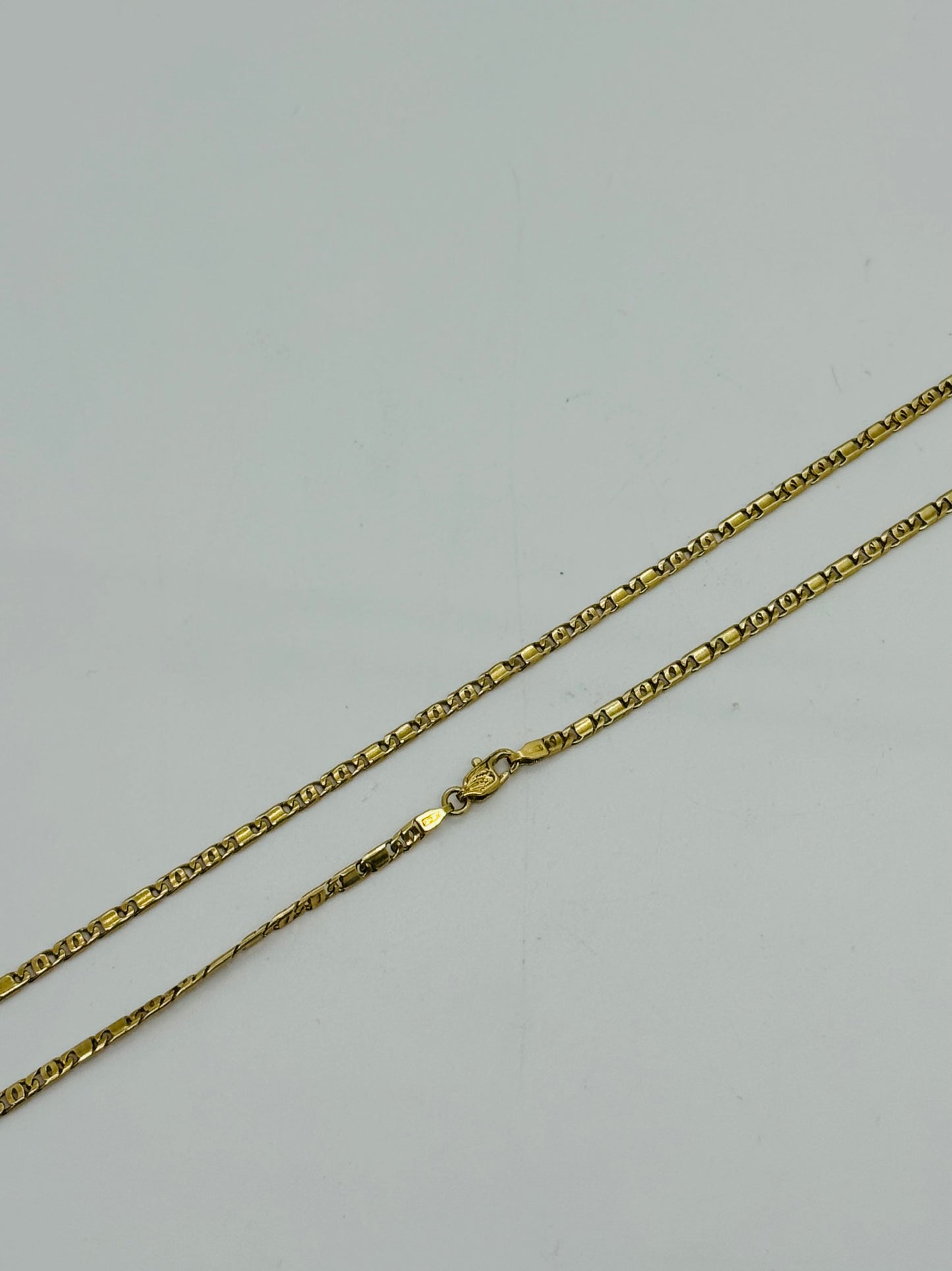 18k Yellow Fancy "Box & Bar" Link Chain
