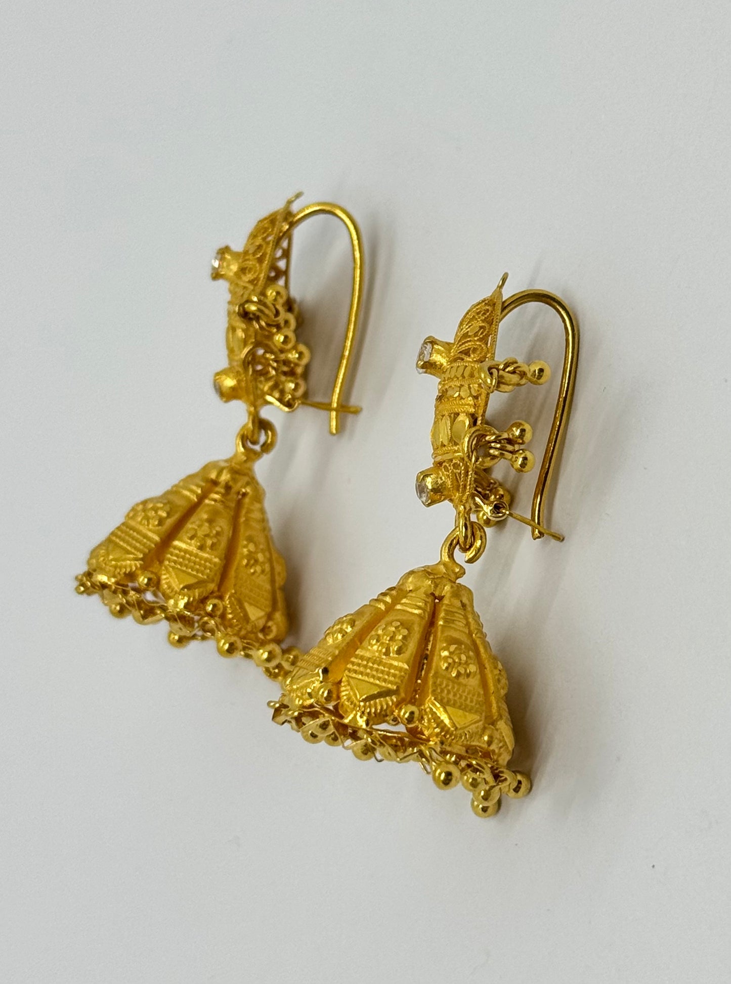 Asian Gold Fancy C/Z Set Necklace & Earrings