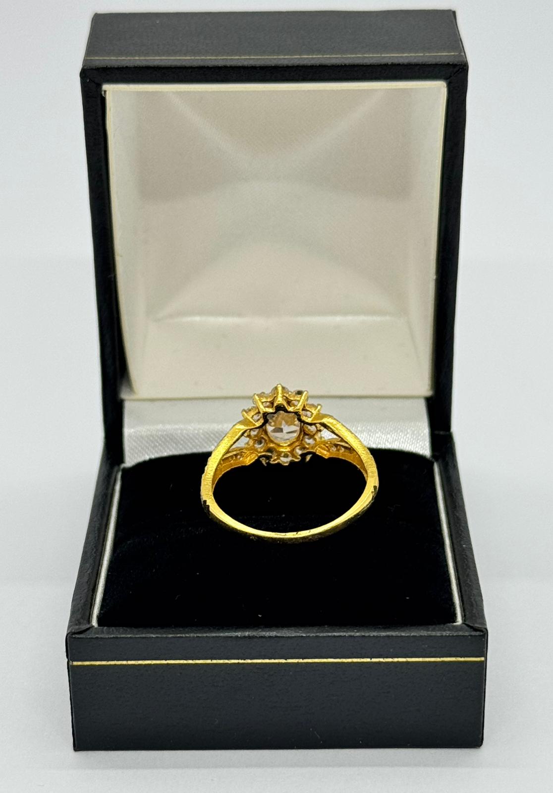 Asian Gold CZ Cluster Ring