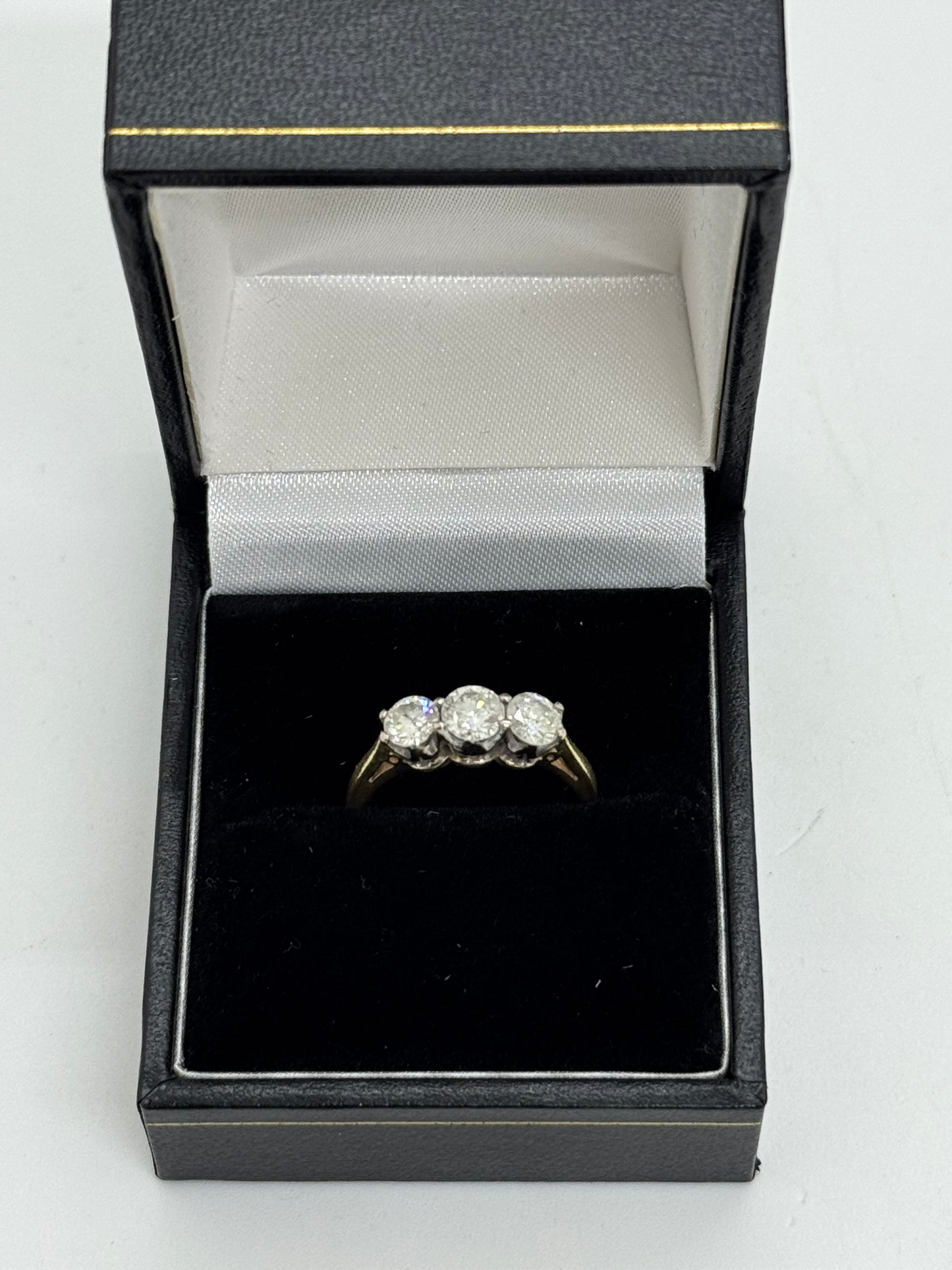 18ct Yellow Gold Diamond Trilogy Ring