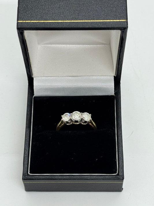 18ct Yellow Gold Diamond Trilogy Ring