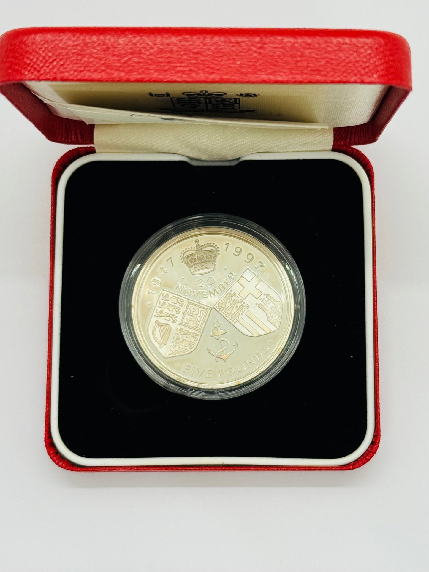 1997 Golden Wedding Anniversary Silver Proof Five Pound Crown