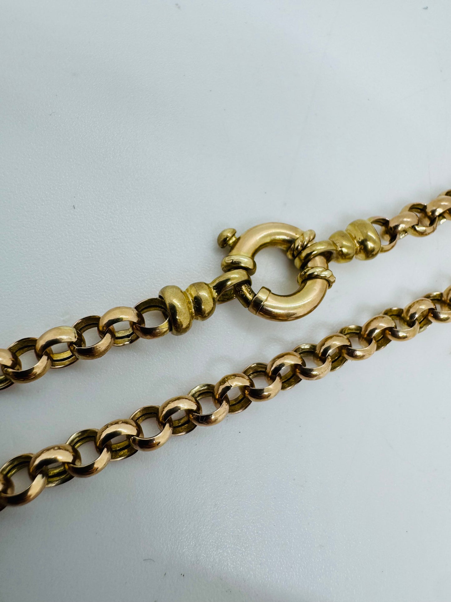 9ct Yellow Gold Belcher Chain with Albert Swivel Clasp