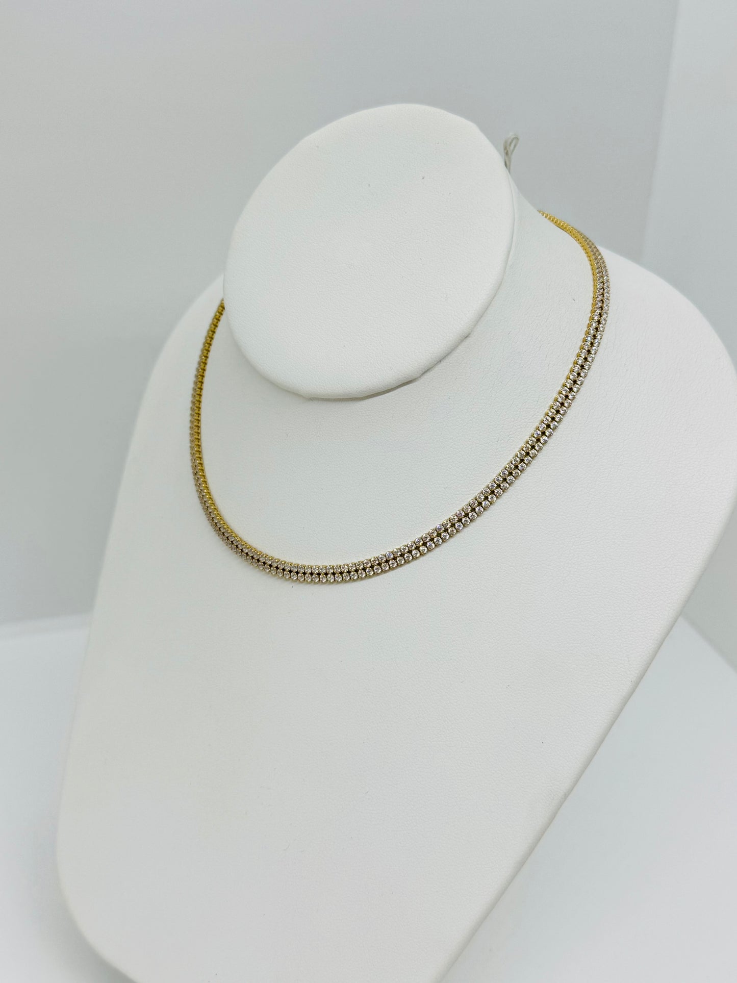 14k Double Row Tennis Choker