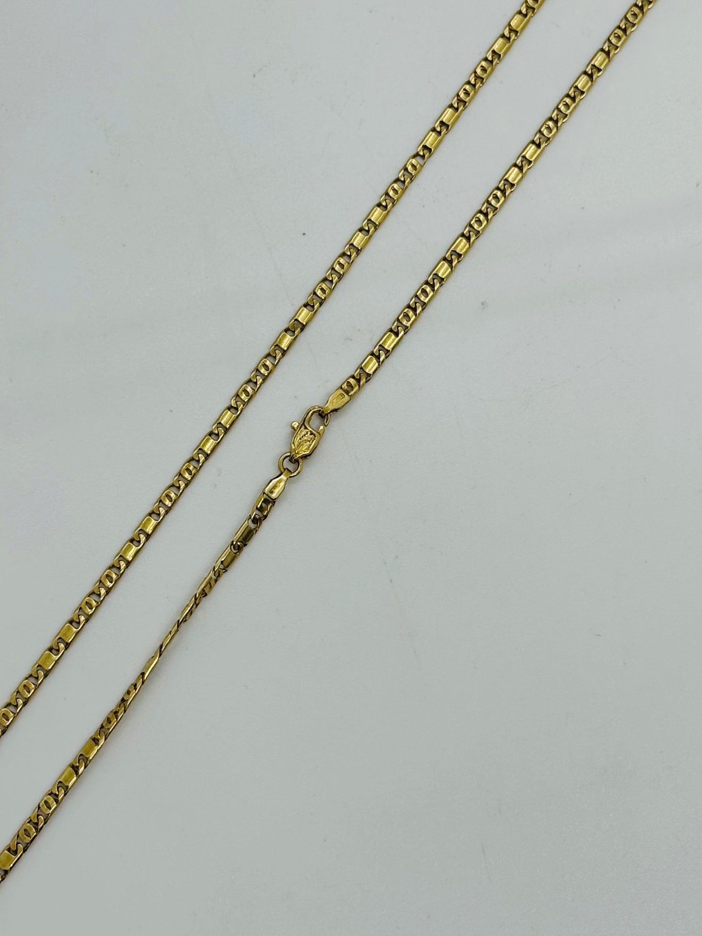 18k Yellow Fancy "Box & Bar" Link Chain