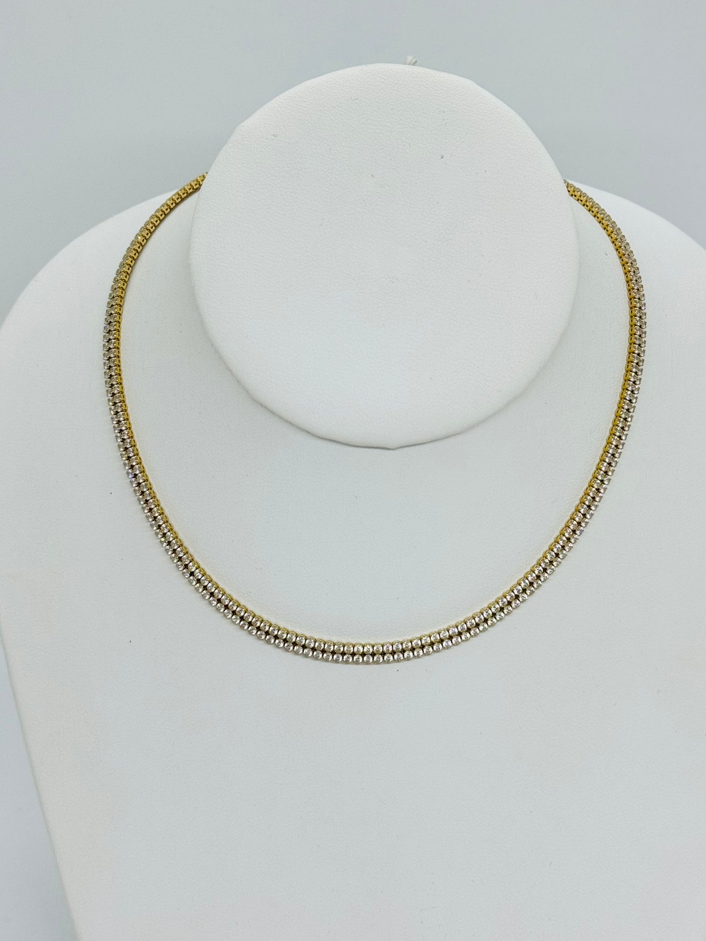 14k Double Row Tennis Choker
