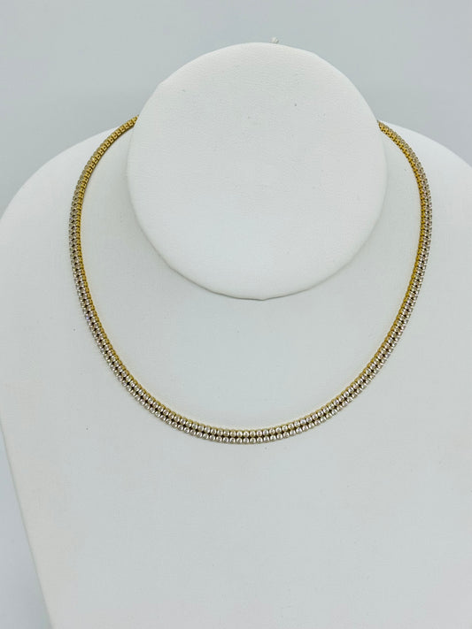 14k Double Row Tennis Choker