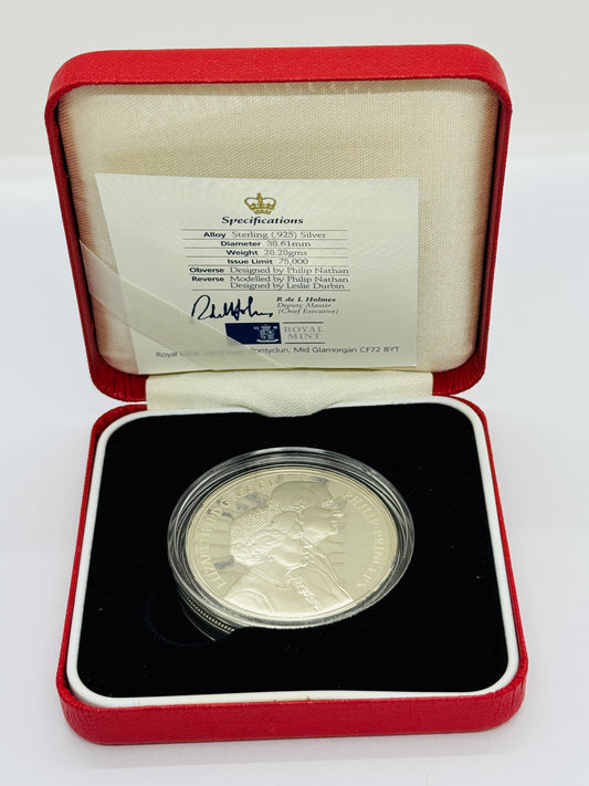 1997 Golden Wedding Anniversary Silver Proof Five Pound Crown
