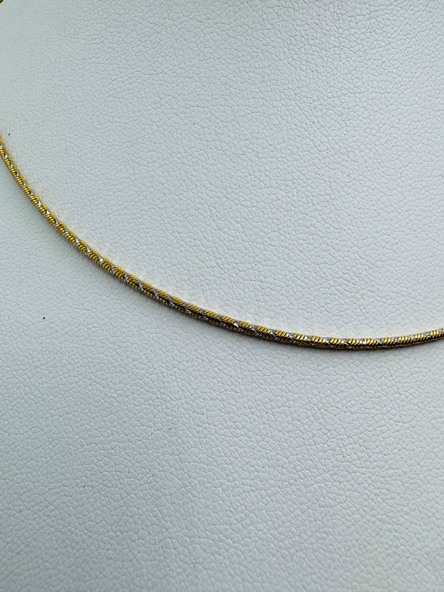 22ct Two-Tone Gold Diamond-Cut Sparkle Chain