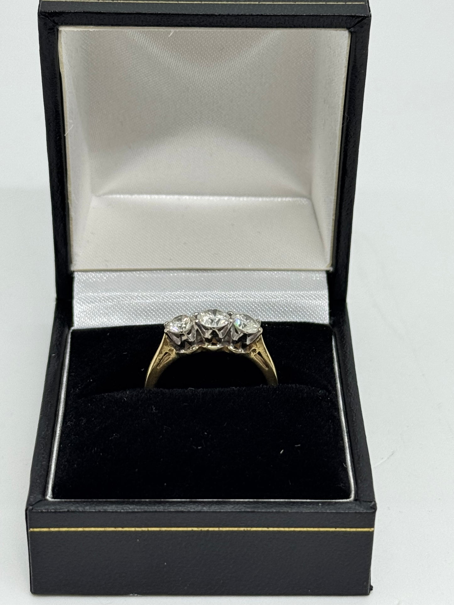 18ct Yellow Gold Diamond Trilogy Ring