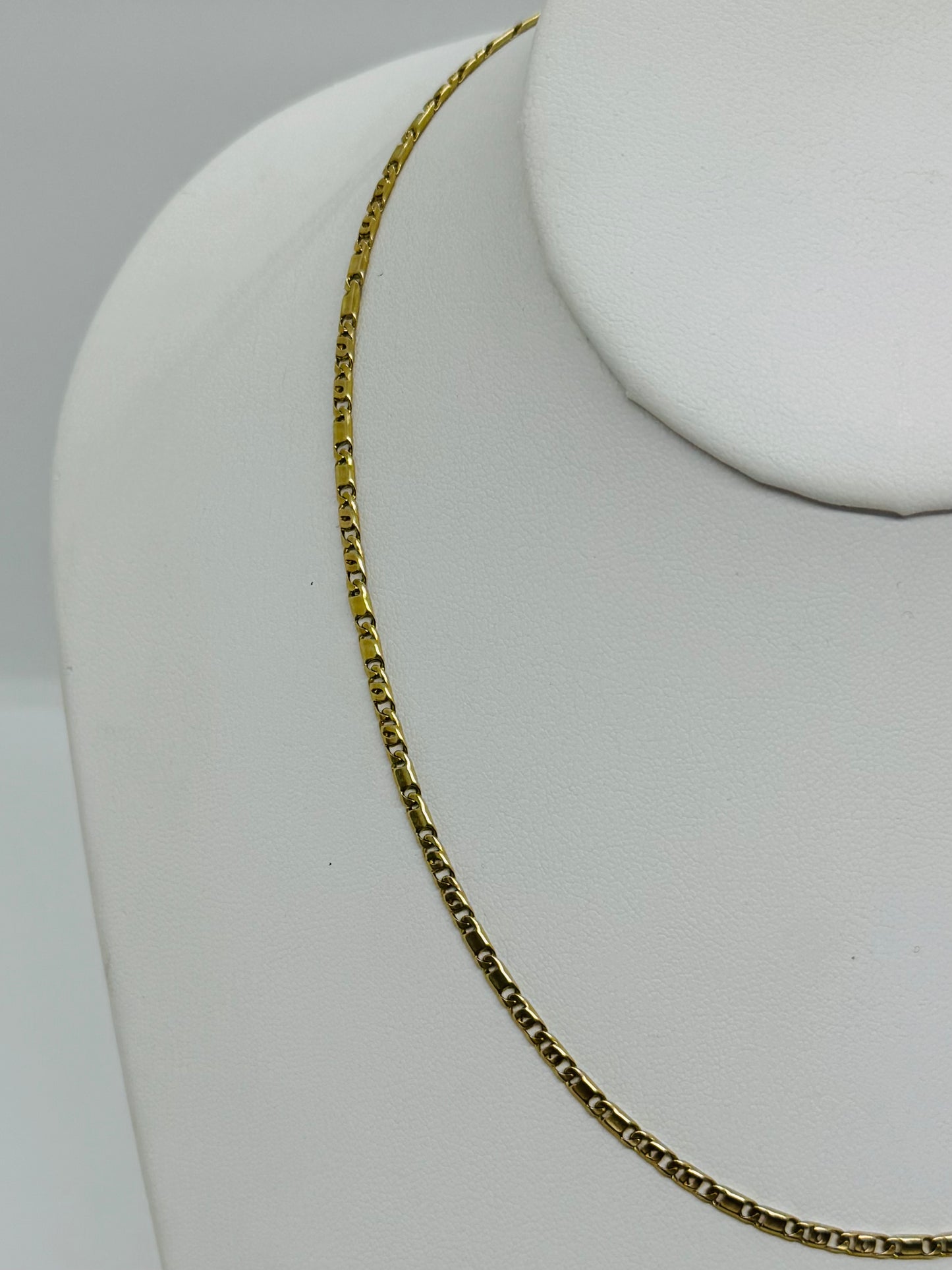 18k Yellow Fancy "Box & Bar" Link Chain