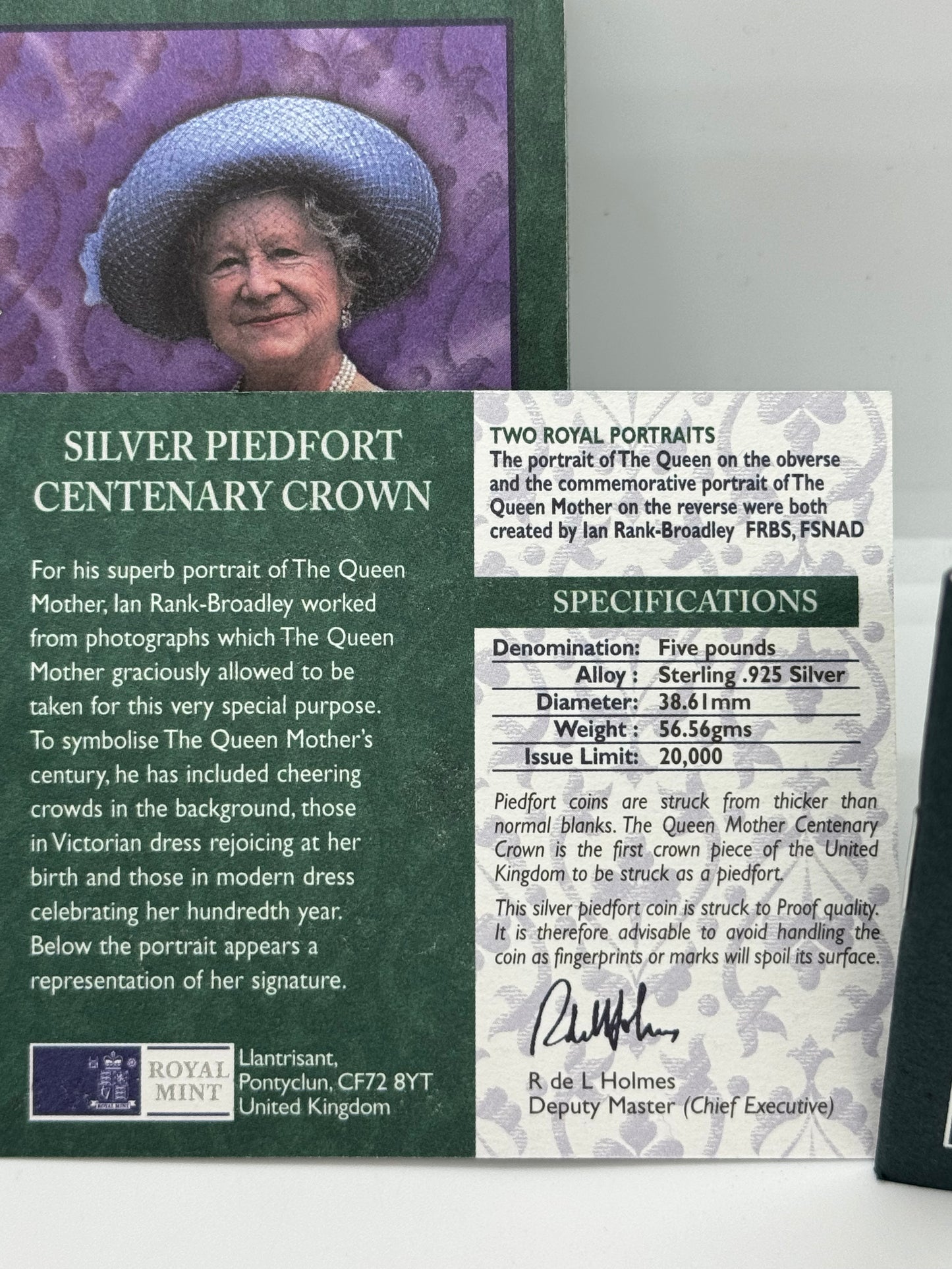 Queen Elizabeth The Queen Mother Centenary Year - Silver Piedfort Crown
