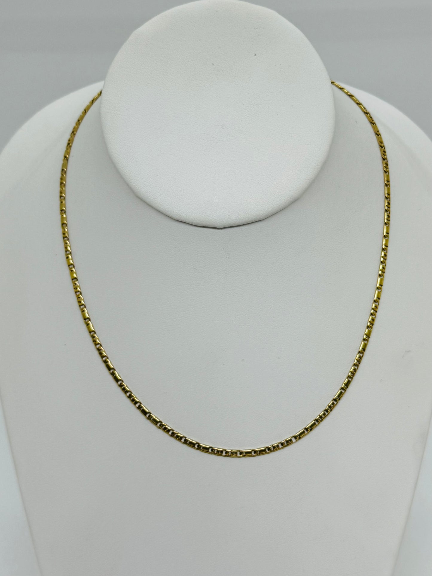 18k Yellow Fancy "Box & Bar" Link Chain