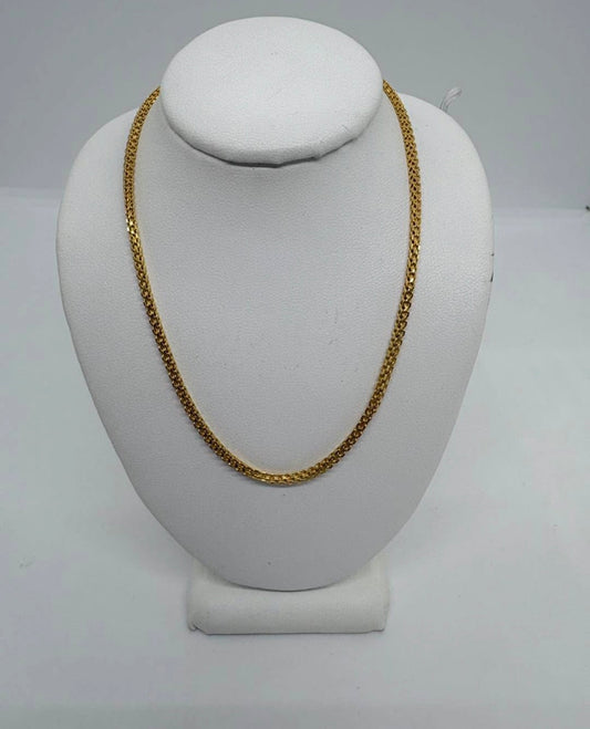 22ct Hallmarked Yellow Gold Woven Link Chain Necklace