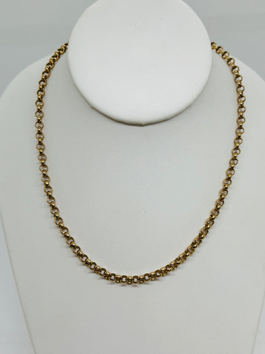 9ct Yellow Gold Belcher Chain with Albert Swivel Clasp