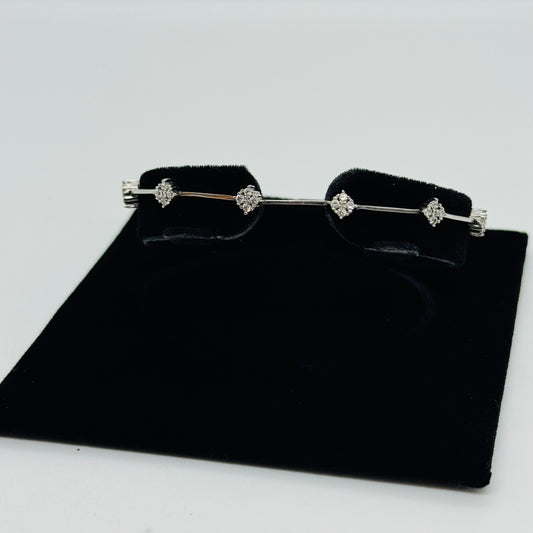 9ct White Gold Cubic Zirconia Set Bracelet