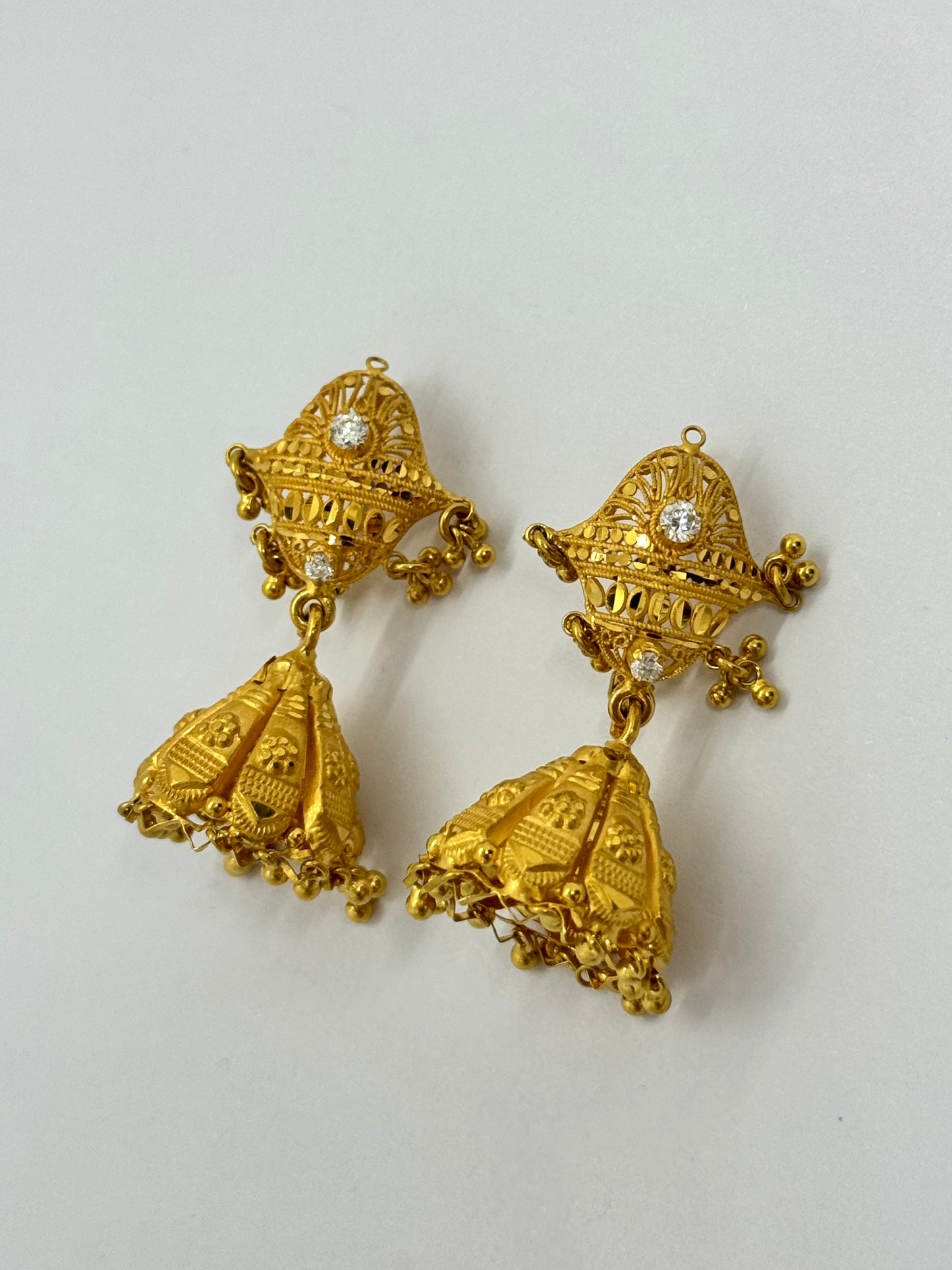 Asian Gold Fancy C/Z  Set Necklace & Earrings