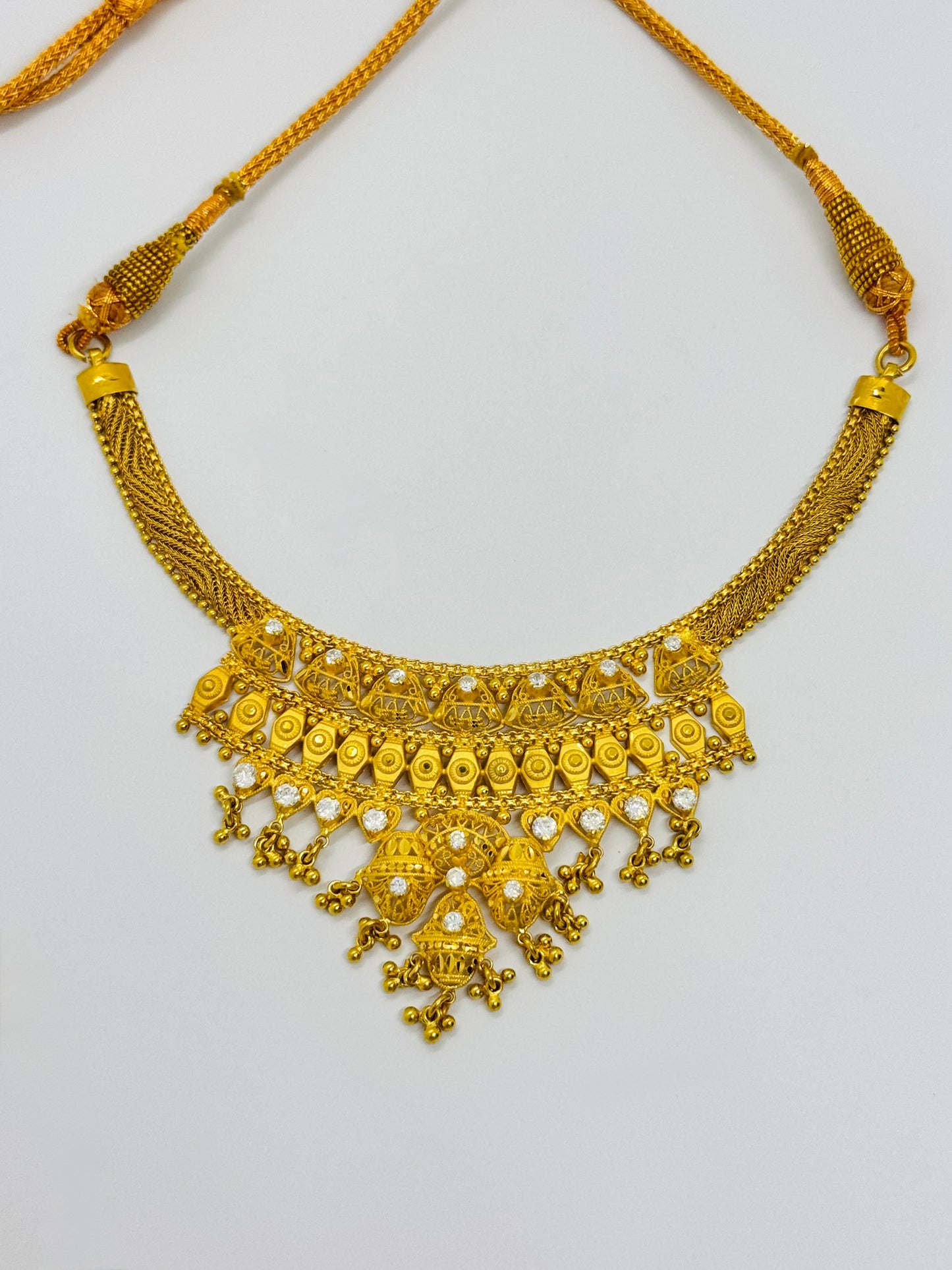 Asian Gold Fancy C/Z  Set Necklace & Earrings