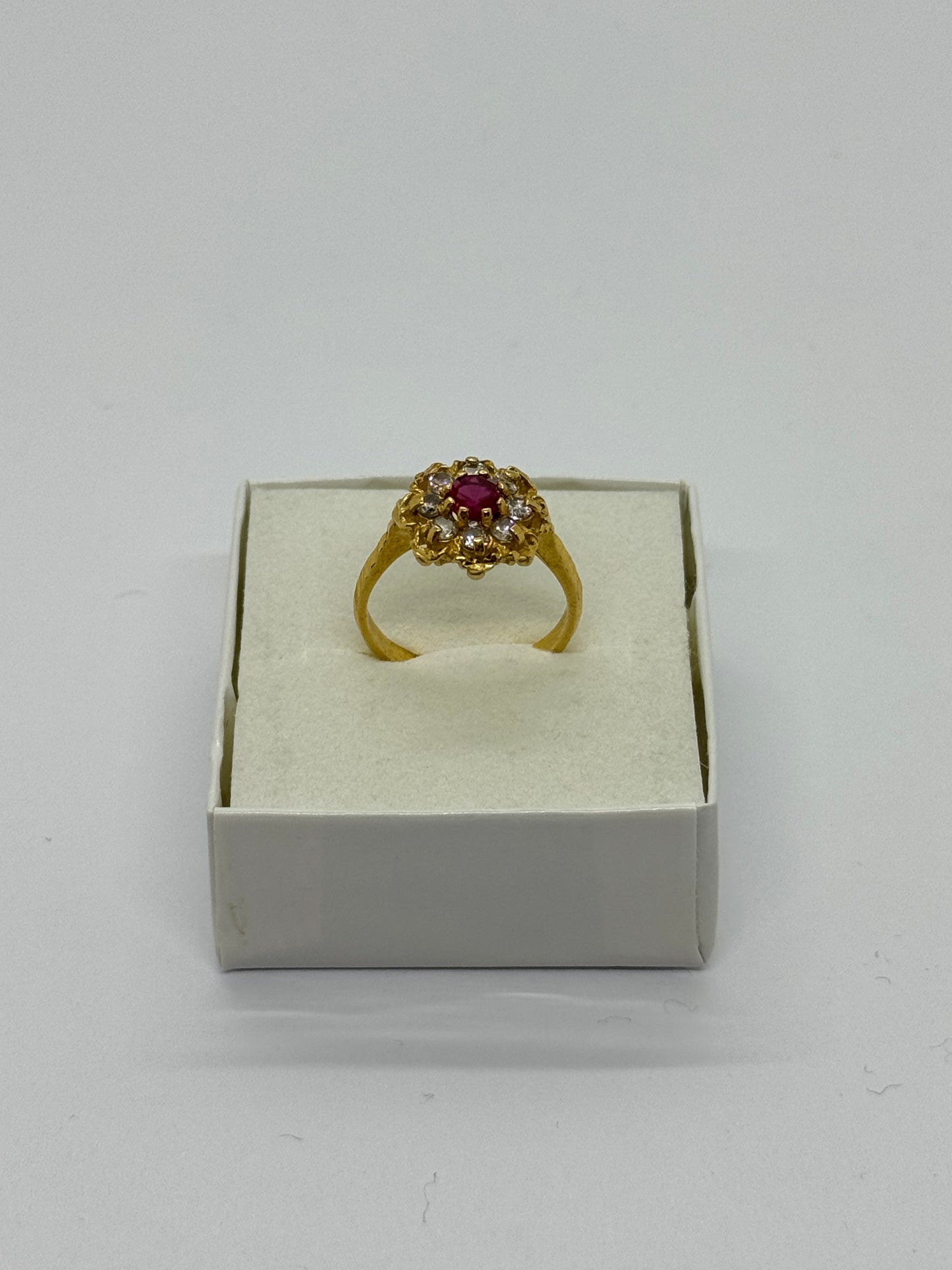 Asian Gold Flower Style Ring stone set