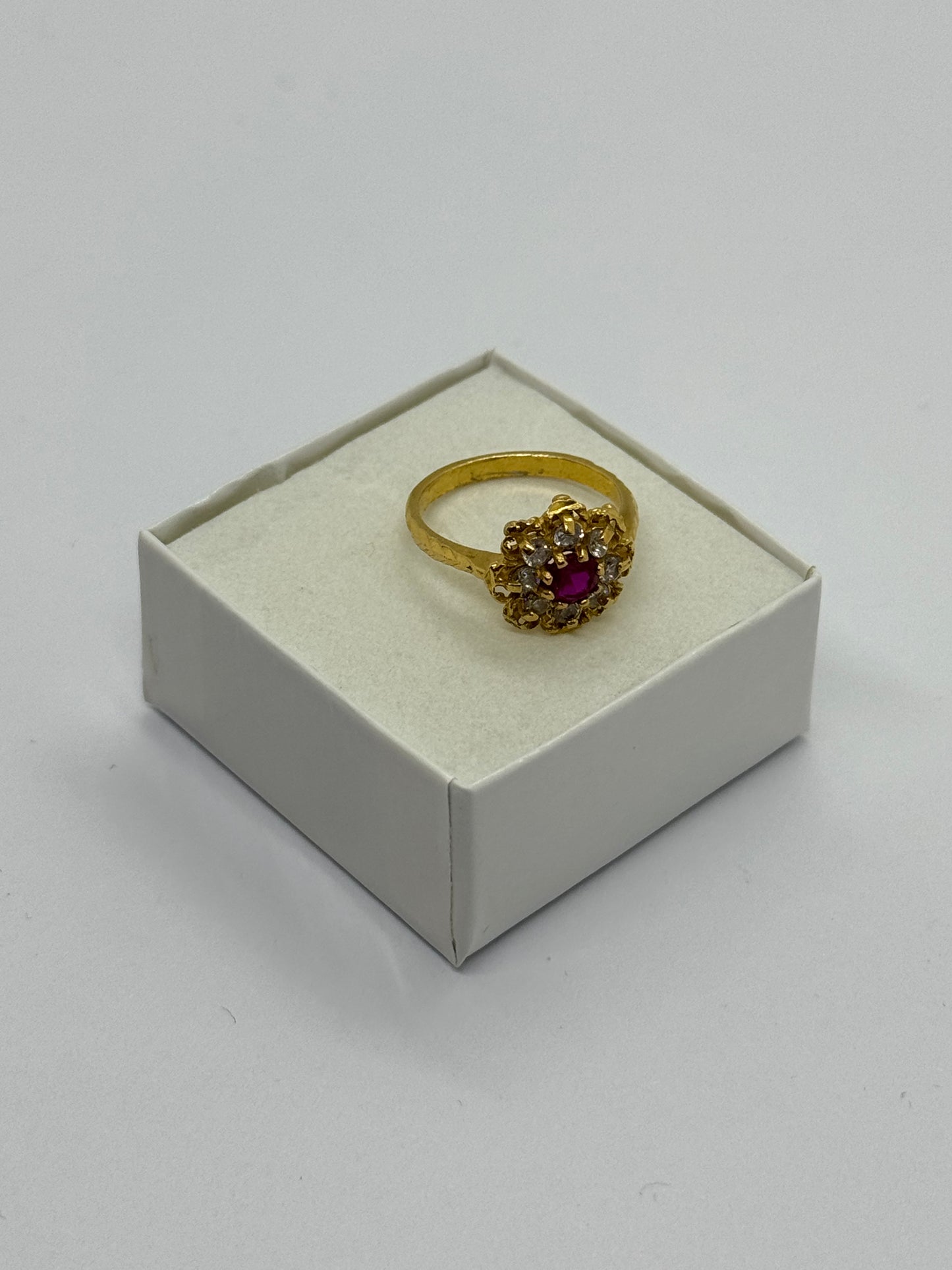 Asian Gold Flower Style Ring stone set