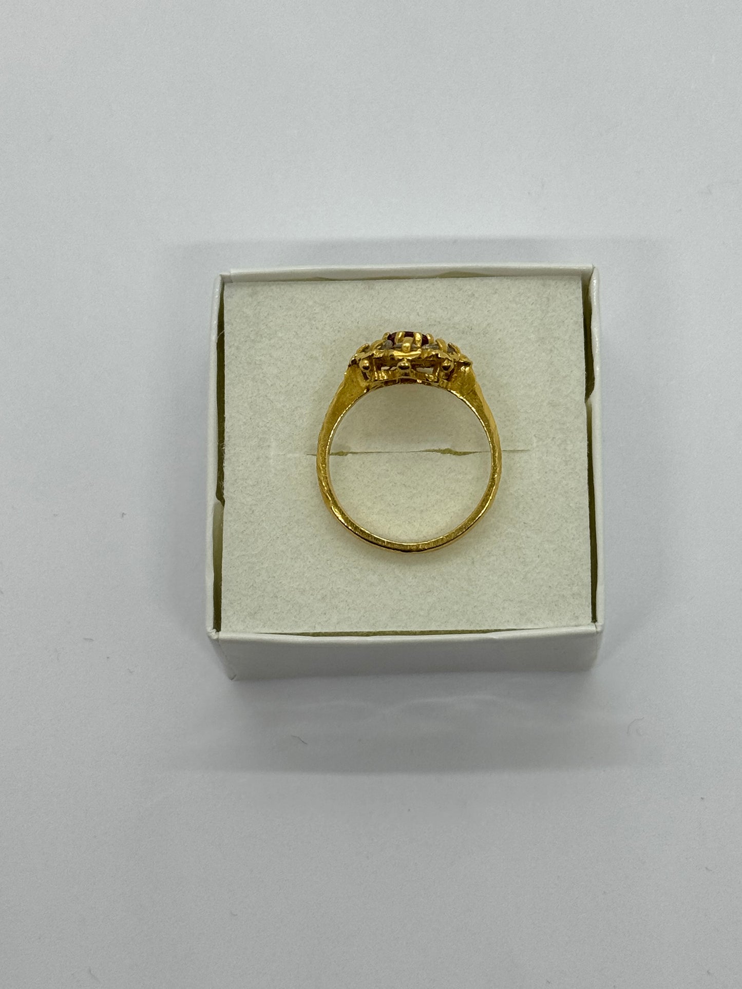 Asian Gold Flower Style Ring stone set