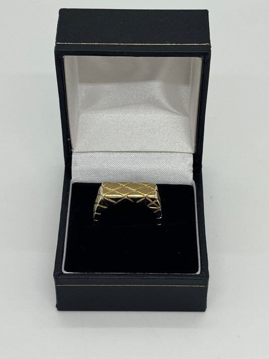 9ct Yellow Textured Crush Ring