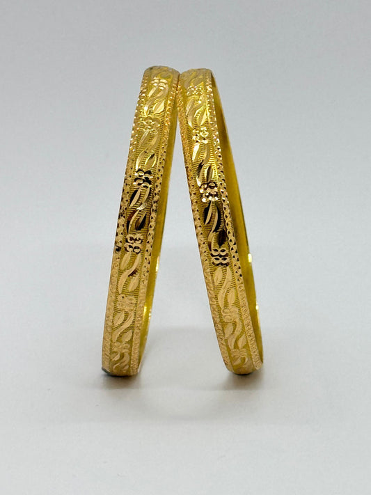 Asian Gold Patterned Bangles