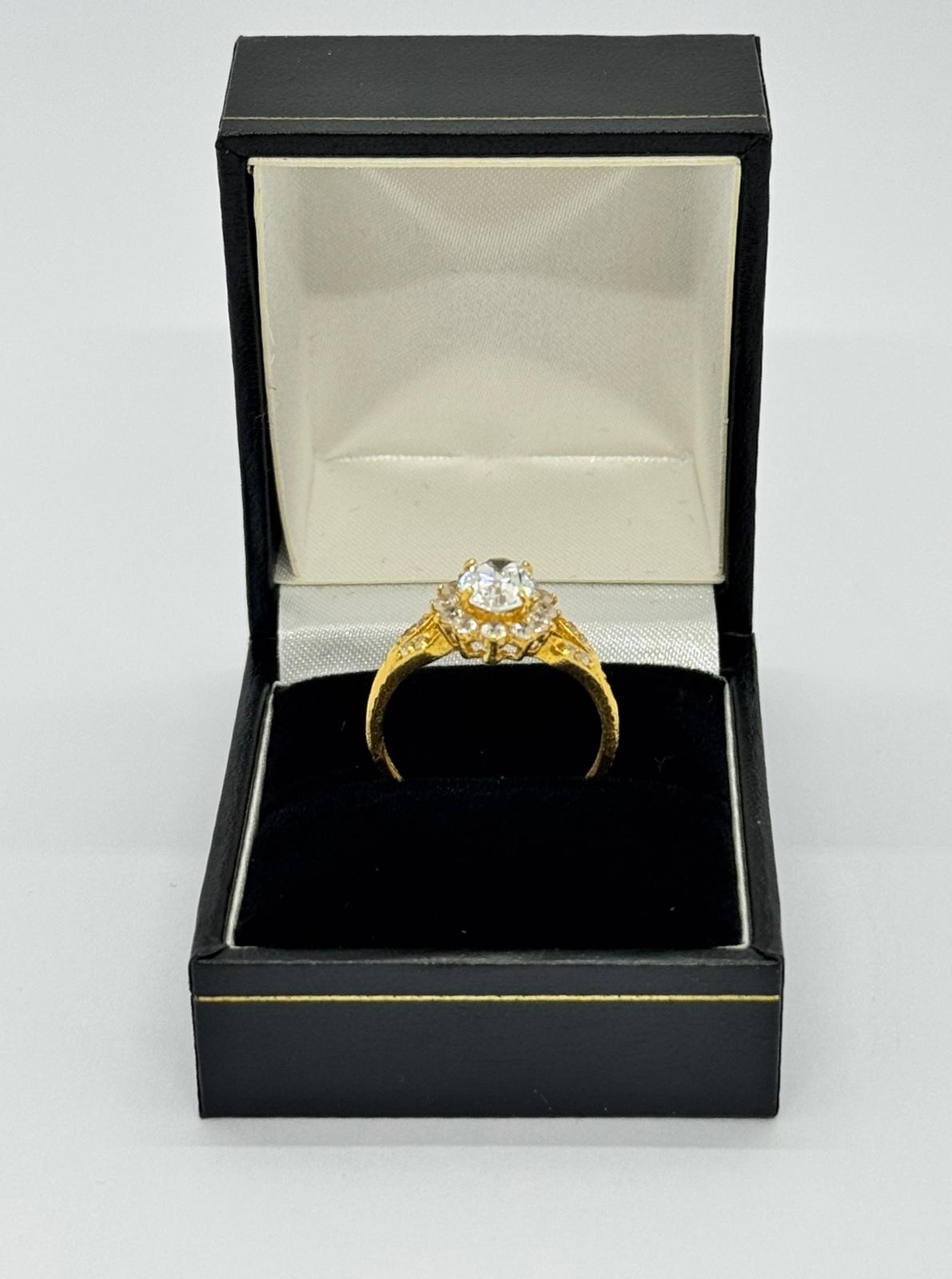 Asian Gold CZ Cluster Ring