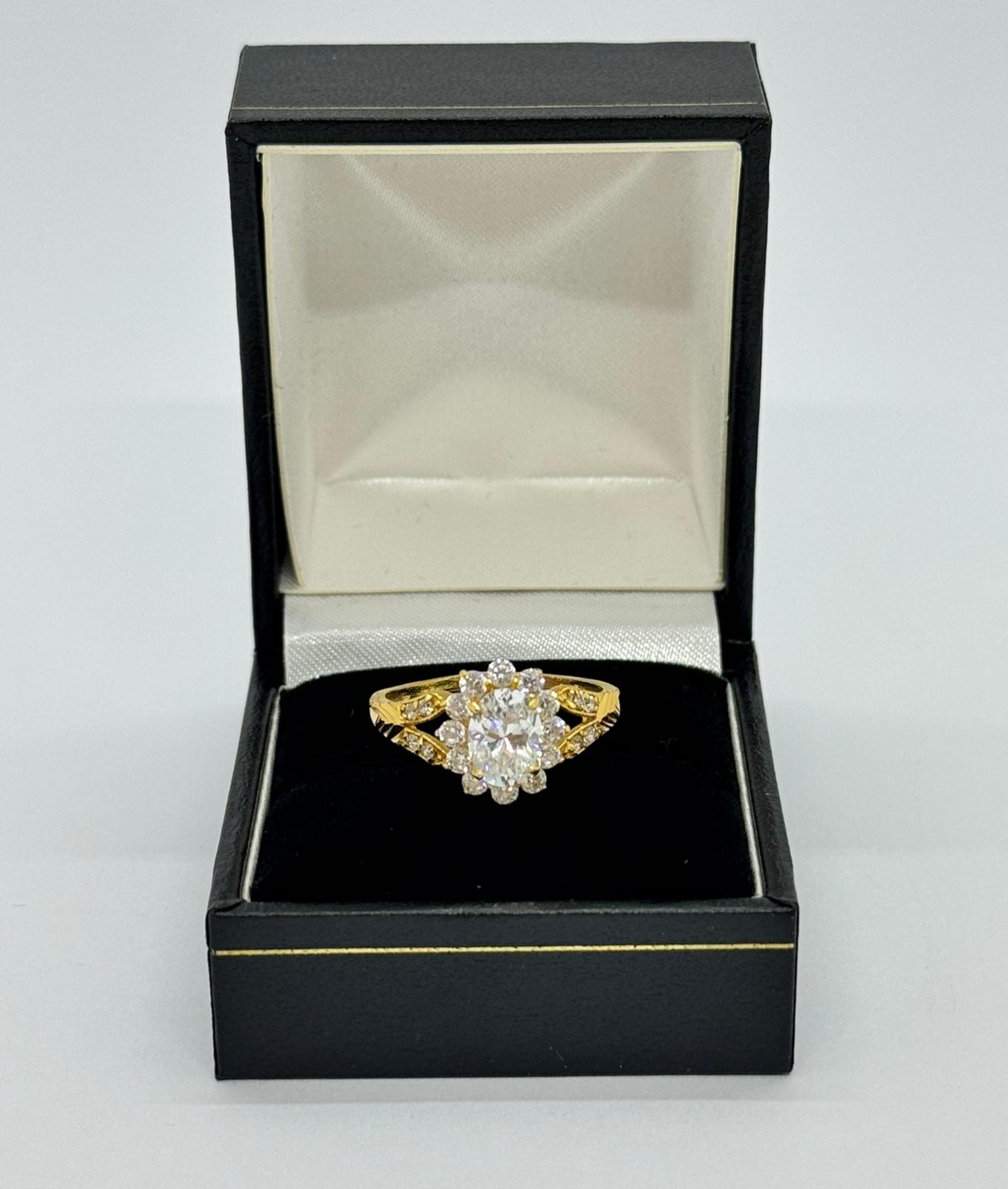 Asian Gold CZ Cluster Ring