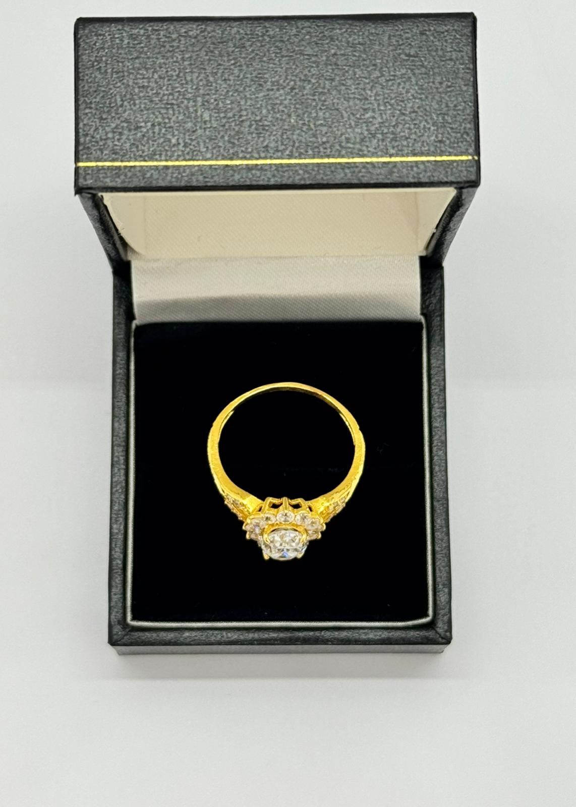 Asian Gold CZ Cluster Ring
