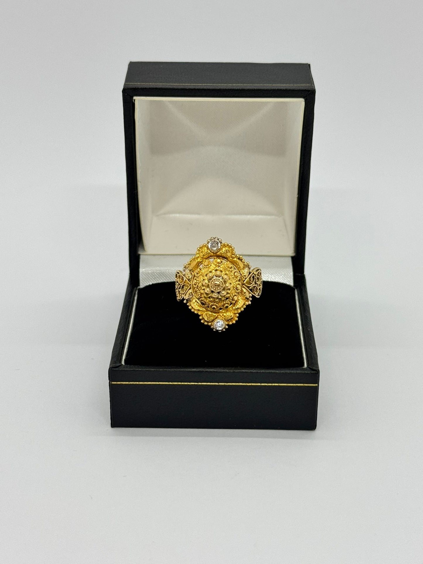 Asian Gold Two Stone Ring