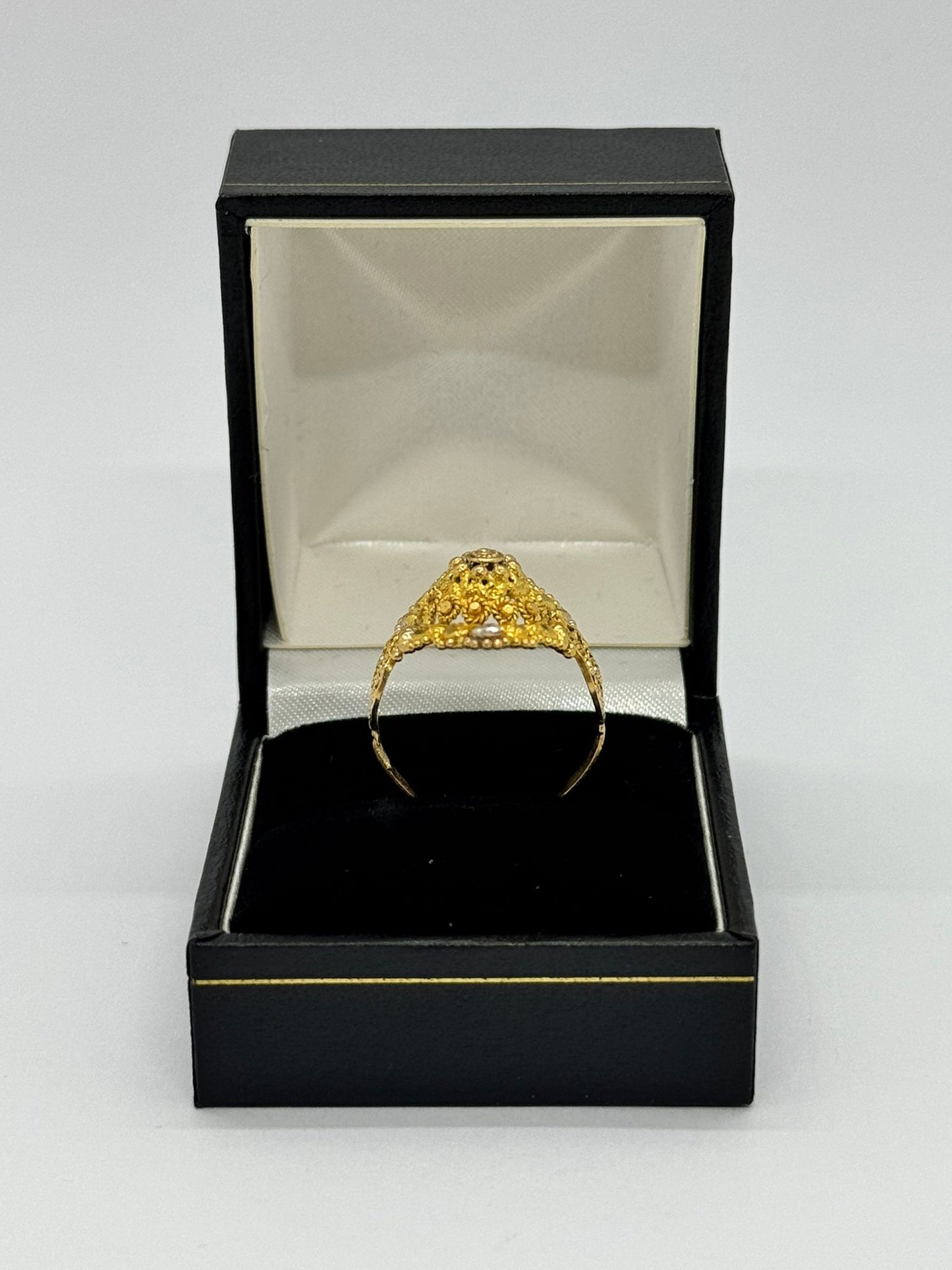Asian Gold Two Stone Ring