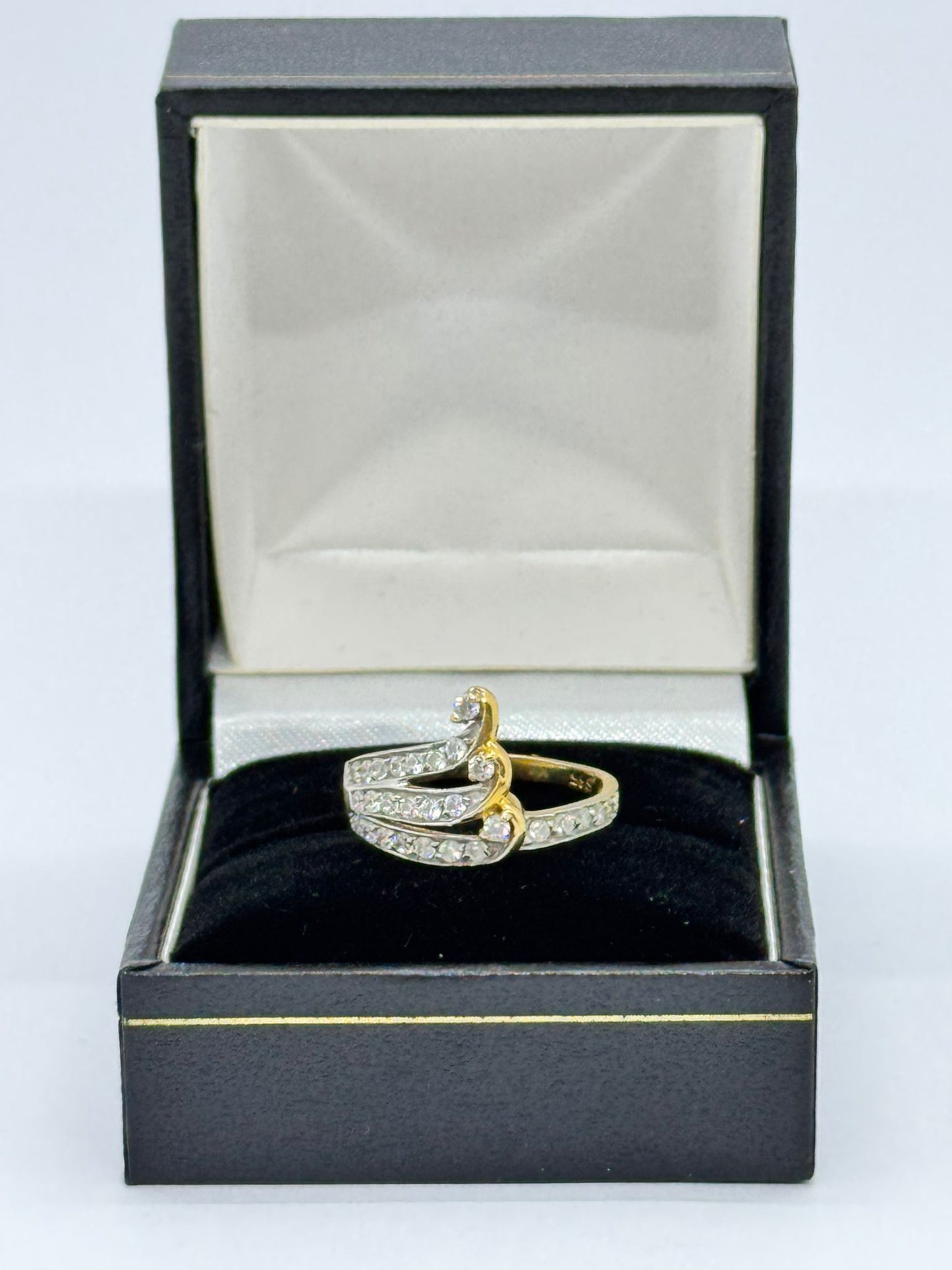 Asian Gold Stone Set  Waves Ring