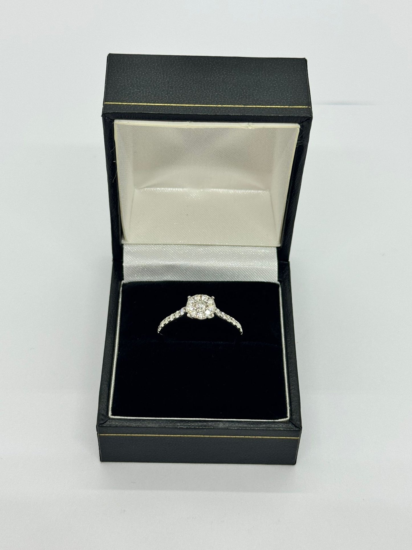 9ct White Gold Diamond Cluster Ring